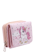 Mini Portefeuille Fille – Licorne Rose – Simili Cuir – 9 x 7 cm – Neuf