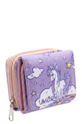 Mini Portefeuille Fille – Licorne Unicorn – Violet – Simili Cuir – 9 x 7 cm – Neuf