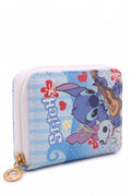 Petit Portefeuille Fille – Stitch & Scrump – Ukulélé & Fleurs Hawaïennes – Bleu Ciel – Simili Cuir – 13 x 10 cm – Neuf