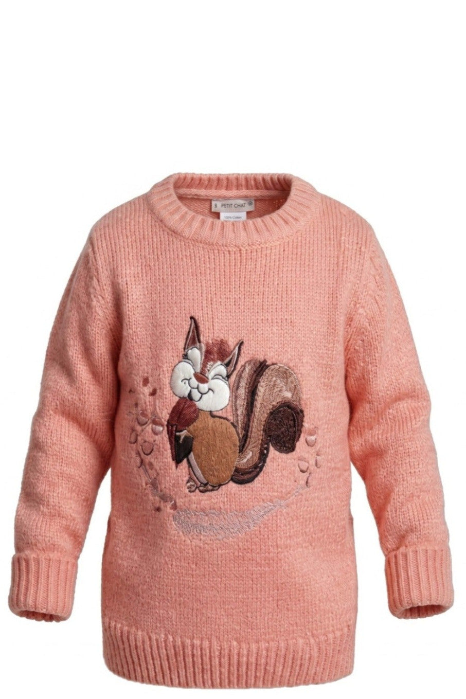 Pull Bébé Fille – Motif Écureuil – 1 à 3 ans – Neuf