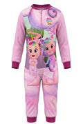 Combinaison Pyjama Fille Cry Babies – Rose Clair & Bordeaux – Polaire – Motif Féerique Imprimé – 2 à 6 ans – Neuf