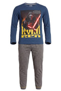 Pyjama 2 Pièces Garçon – Haut Bleu Marine Imprimé Kylo Ren + Pantalon Gris Chiné – Star Wars The Force Awakens – 4 à 10 ans – Neuf