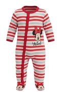 Pyjama Bébé Fille Minnie Mouse – Rayé Rouge & Blanc – 6 à 24 mois – Neuf