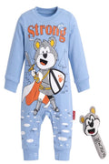 Pyjama Bébé Garçon Chevalier + Peluche Offerte – Bleu – 3 à 9 mois – Neuf