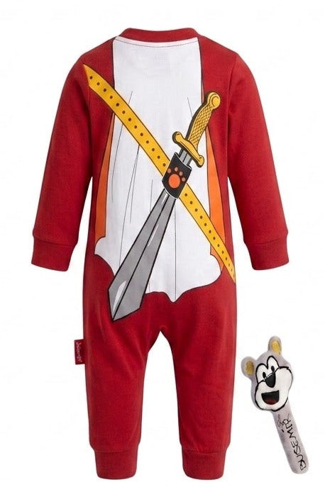 Pyjama Bébé Garçon Chevalier Rouge + Peluche Offerte – 3 à 9 mois – Neuf