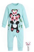 Pyjama Bébé Panda Vert + Peluche Offerte – Craquant & Pratique – 3 à 9 mois – Neuf