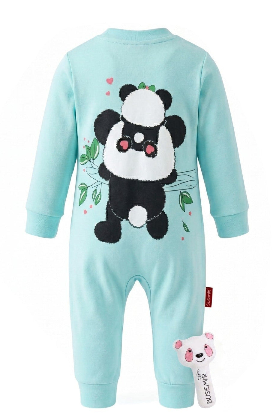 Pyjama Bébé Panda Vert + Peluche Offerte – Craquant & Pratique – 3 à 9 mois – Neuf