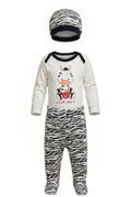 Ensemble Bébé 3 Pièces Motif Zèbre – Tout Doux – 3 ou 6 mois – Neuf