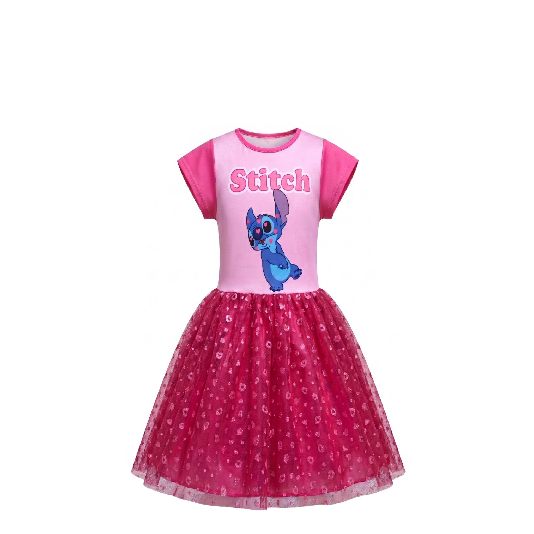 Robe Déguisement Fille Stitch Disney avec Tutu Rose – Tenue Festive – 2 à 8 ans – Neuf