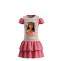 Robe Fille Vaiana Moana Rose – Épaules Nues – Style Fleuri – 2 à 8 ans – Neuf