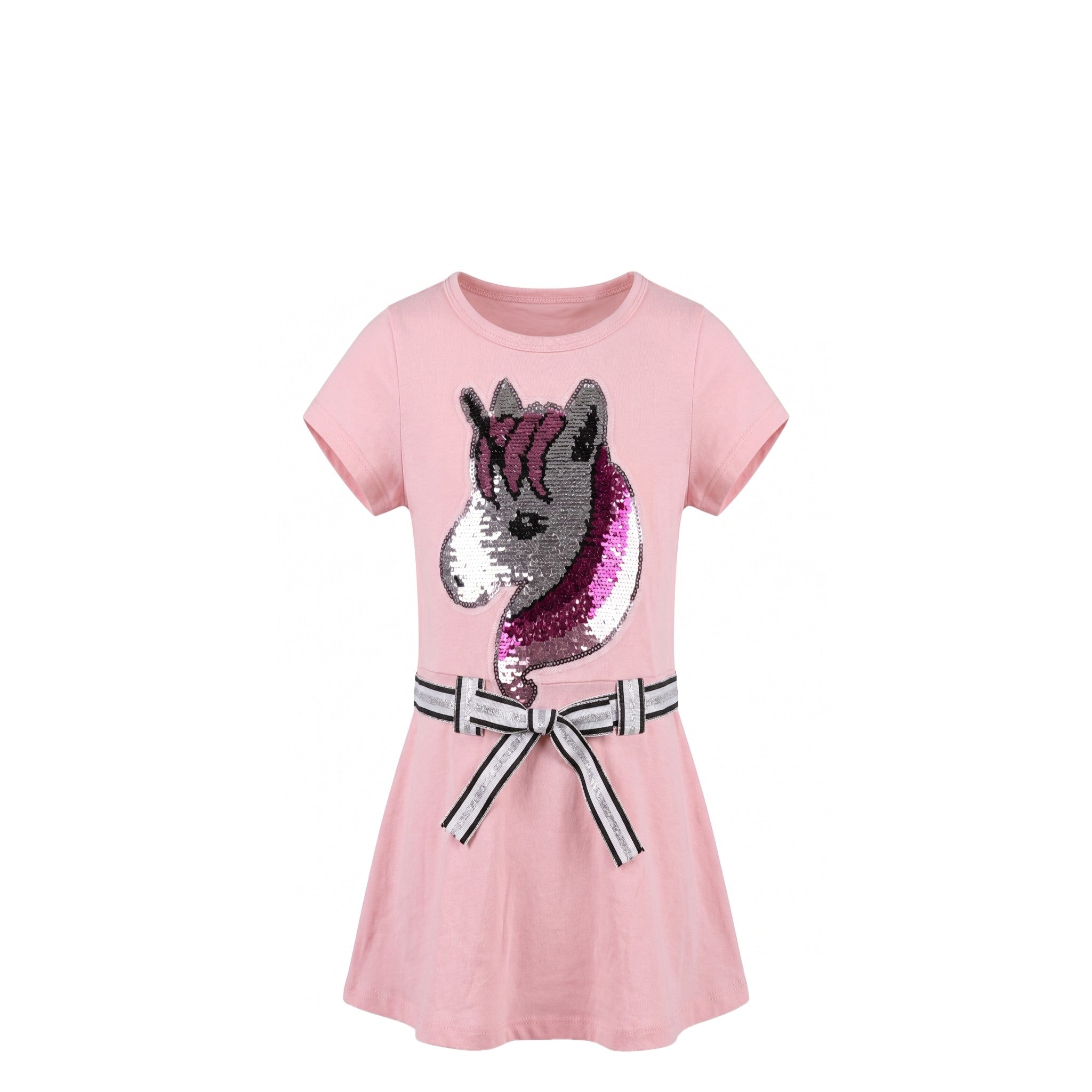Tunique Fille Rose Licorne à Sequins Magiques Réversibles & Ceinture Intégrée – 2 à 12 ans – Neuf