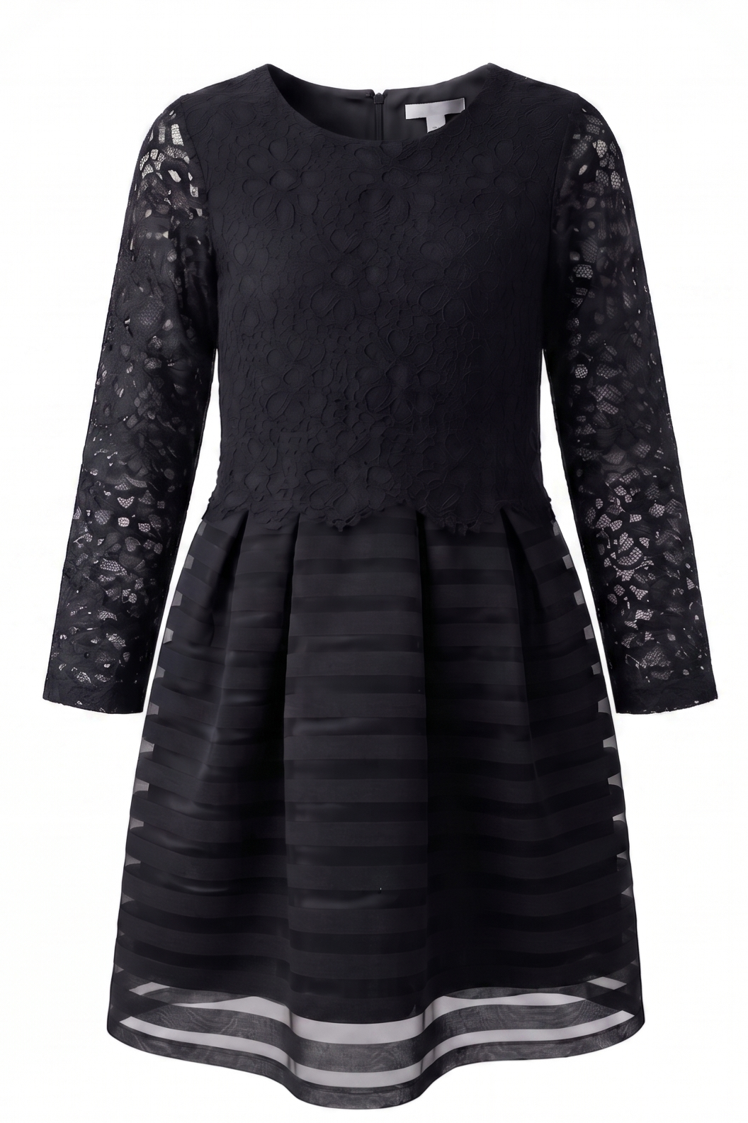 Robe Fille Noire en Dentelle – Manches Longues – 4 à 14 ans – Neuf