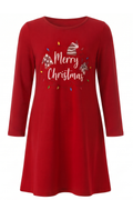 Robe de Noël Fille "Merry Christmas" Rouge – Manches Longues – 2 à 12 ans – Neuf