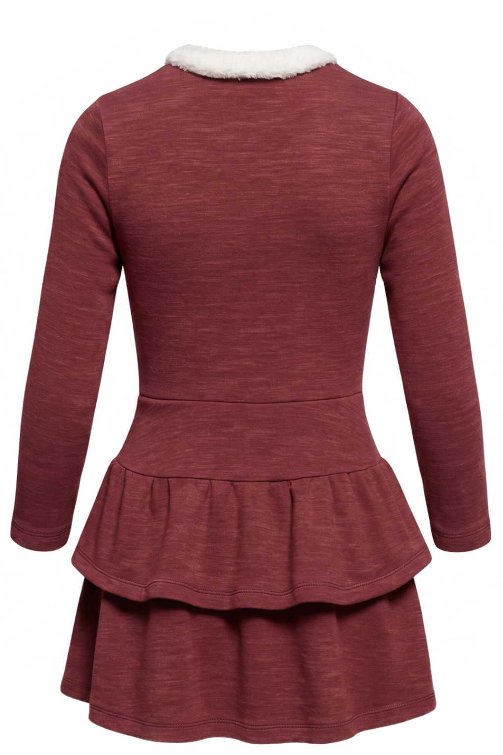Robe Fille Bordeaux Licorne avec Gilet Fausse Fourrure – Manches Longues – 2 à 12 ans – Neuf