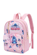 Sac à Dos Fille – Stitch & Angel – Rose Pastel – Poche Frontale – 23 x 30 x 10 cm – 100% Polyester – Neuf
