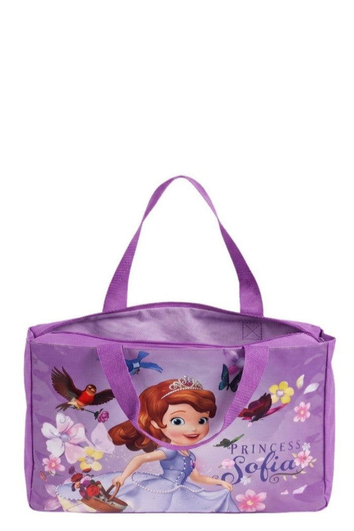 Sac Cabas Fille – Princesse Sofia – Violet – Oiseaux & Papillons – Face PVC Transparente – 40 x 27 x 11 cm – Disney – Neuf