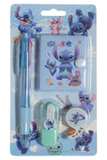 Set Papeterie Enfant – Stitch Disney – Stylo 4 Couleurs + Carnet + Surligneur Vert + Scotch Rouge – Neuf