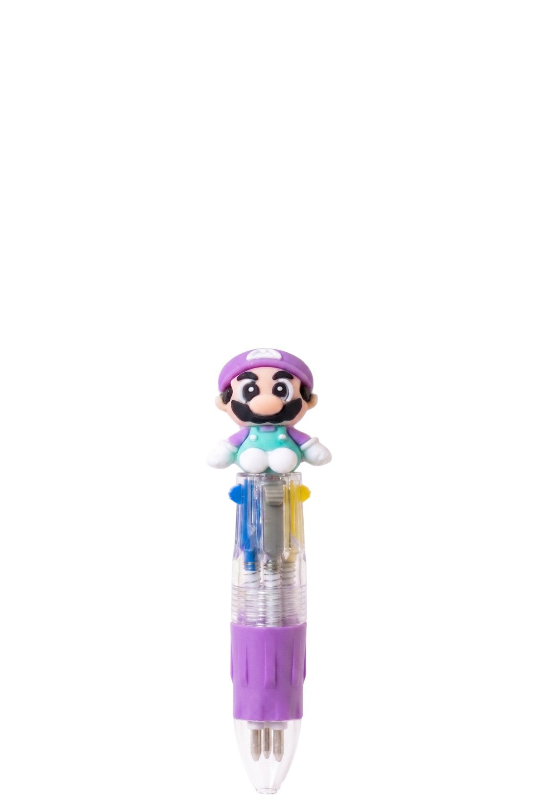 Mini Stylo Enfant Mario Bros Nintendo Figurine 3D 4 Couleurs Violet 10cm Neuf