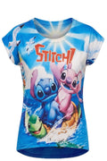 T-shirt Enfant Stitch & Angel Bleu Estival – Impression Sublimée Full Print – Manches Courtes – 2 à 12 ans – Neuf