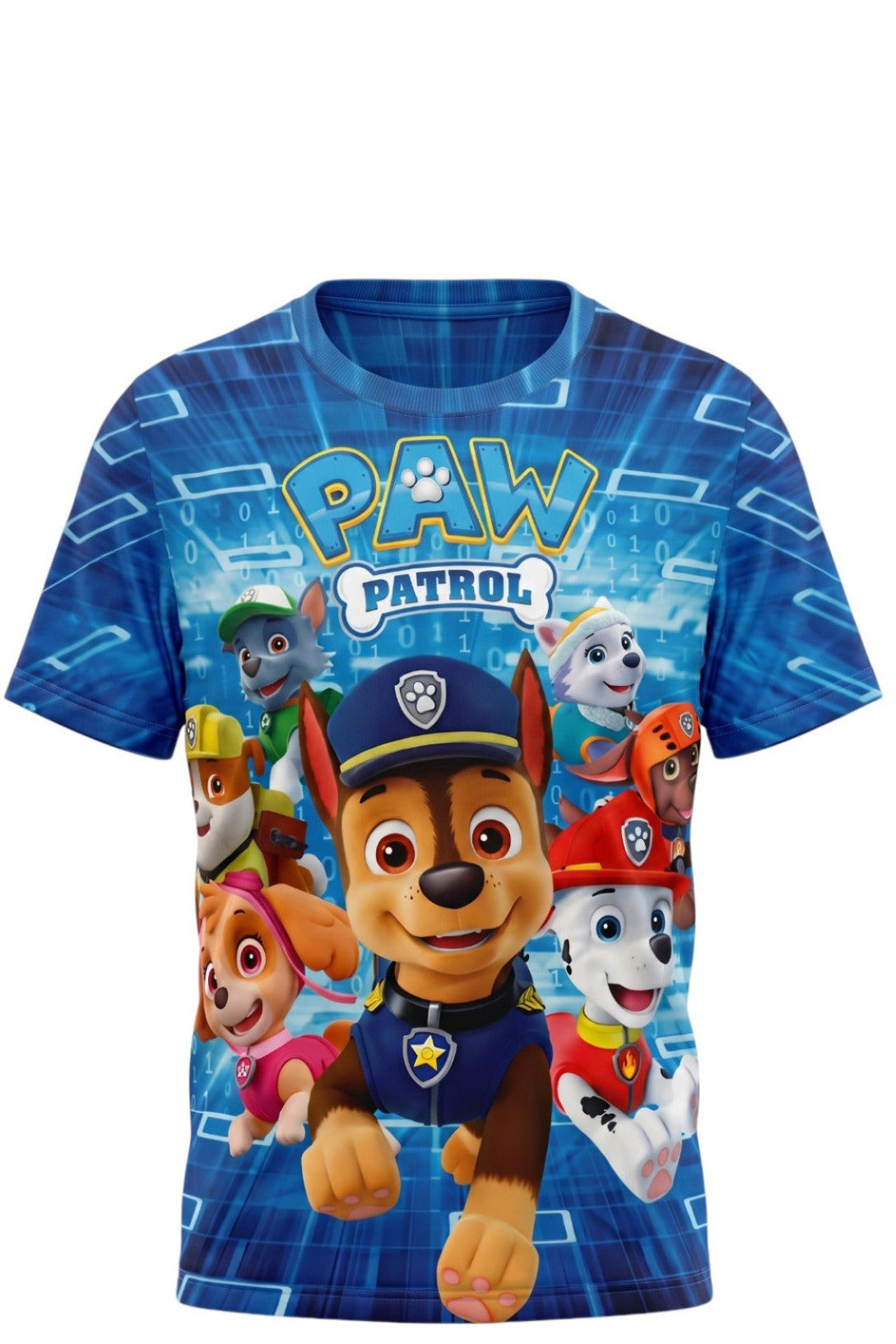 T-shirt Garçon Pat' Patrouille – Héros en Mission – Impression Sublimée Full Print – 2 à 8 ans – Neuf