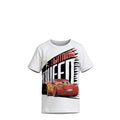 T-shirt Garçon Cars – Flash McQueen – Blanc – Imprimé Lightning Speed – Dos Uni Blanc – 3 à 8 ans – Neuf
