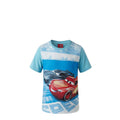 T-shirt Garçon Cars – Flash McQueen & Storm – Bleu – Imprimé Pixar Dynamique – 3 à 8 ans – Neuf