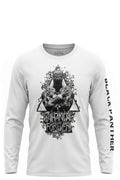 T-shirt Manches Longues Garçon Blanc – Black Panther Wakanda Forever Marvel – Inscription sur la Manche – 4 à 10 ans – Neuf