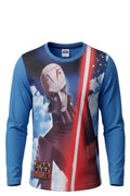 T-shirt Manches Longues Garçon Bleu – Star Wars Rebels L’Inquisiteur & Double Sabre Laser Rouge – 4 à 10 ans – Neuf