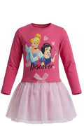 Tunique Robe Fille Rose Fuchsia – Princesses Disney Cendrillon & Blanche-Neige "Discover" – Jupe Tulle Rose – 3 à 8 ans – Neuf