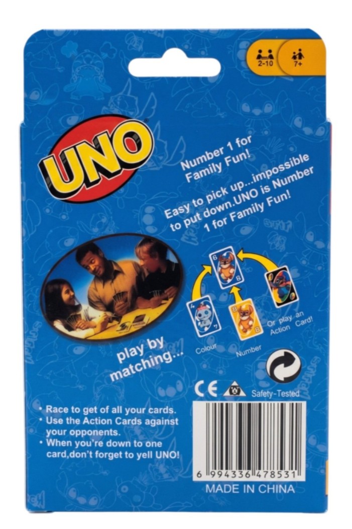 Jeu de Cartes UNO – Lilo & Stitch Disney – 2 à 10 Joueurs – Dès 7 Ans – Neuf
