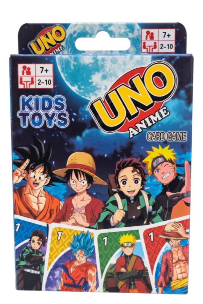 Jeu de Cartes UNO Anime – One Piece / Naruto / Dragon Ball / Demon Slayer – 2 à 10 Joueurs – Neuf