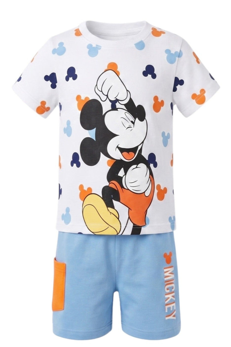 Ensemble Bébé Mickey Mouse – T-shirt & Short Léger – 3 à 24 mois – Neuf