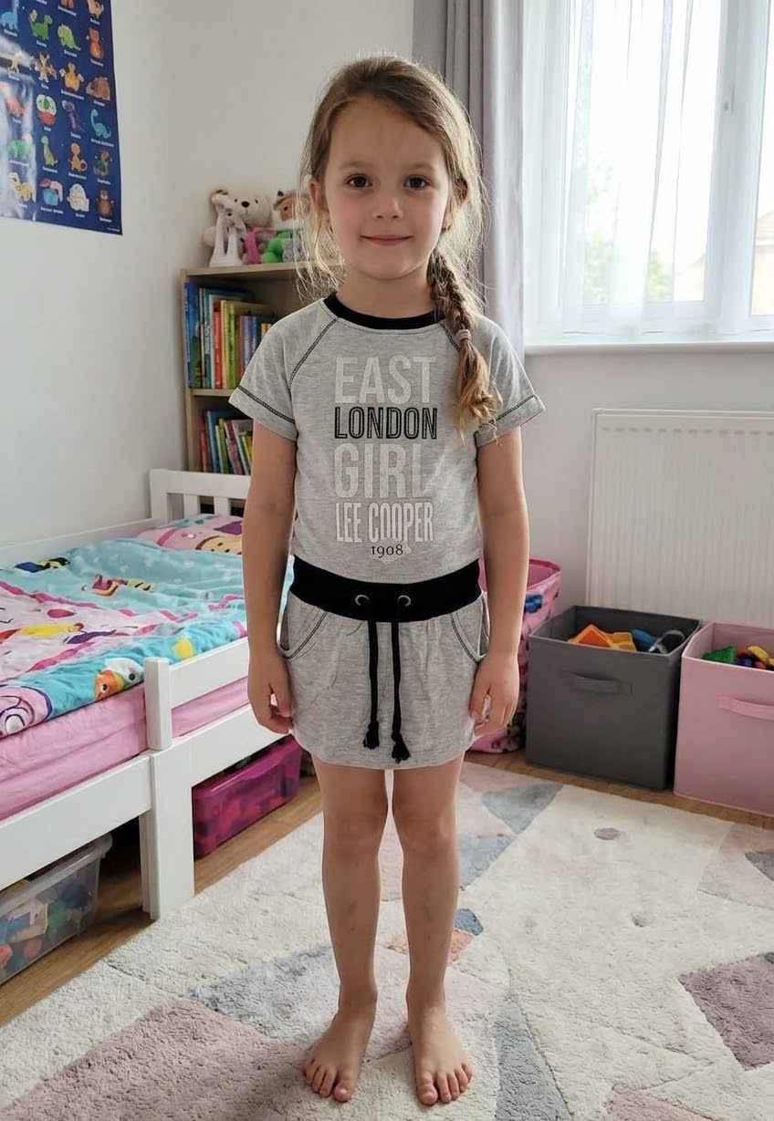Robe Fille Lee Cooper Gris Chine Style Sportswear 4 a 12 ans Neuf